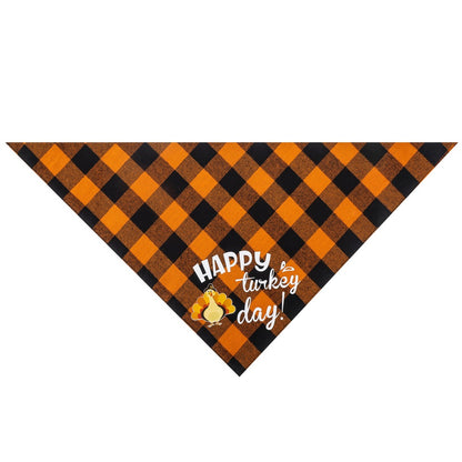 Tanpopo Cotton Plaid Thanksgiving Pet Bandana Pet Scarf Pet Bib